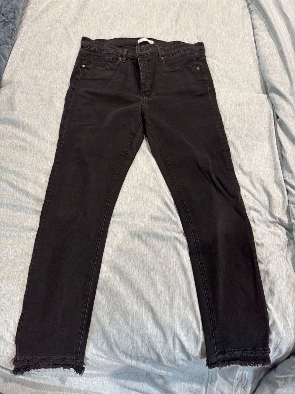 LOFT women’s Black Slim Jeans size 31 with fringe detail